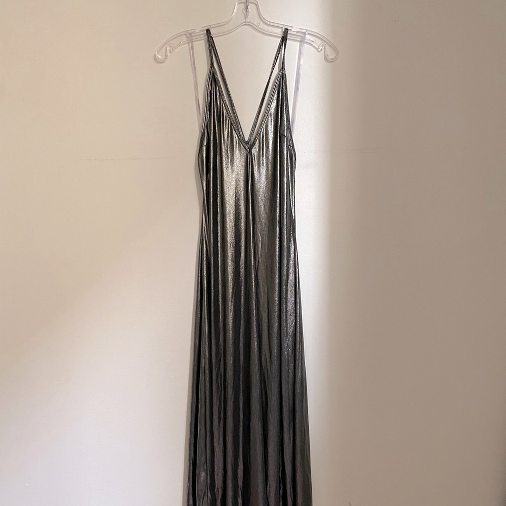 American Apparel liquid silver dress